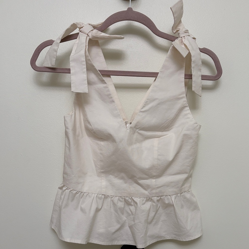 Romantic Cream Bow-Tie Tank Top